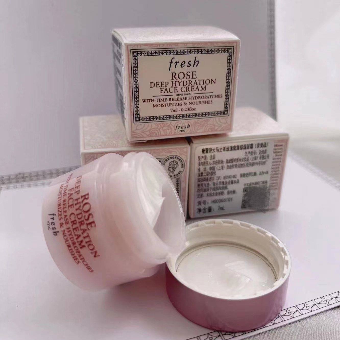 fresh馥蕾诗大马士革玫瑰密集保湿面霜7ml小样补水滋润舒缓