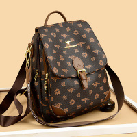 女包时尚双肩包大气中年女士休闲大容量多隔层旅行包