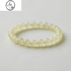 JiMi原创简约文艺时尚潮流黄玉髓单圈佛珠饰品情侣玉石8mm手串女