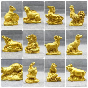 维诺亚风水仿铜十二12生肖摆件鼠牛虎兔龙属蛇马羊猴鸡狗猪属相吉祥物摆