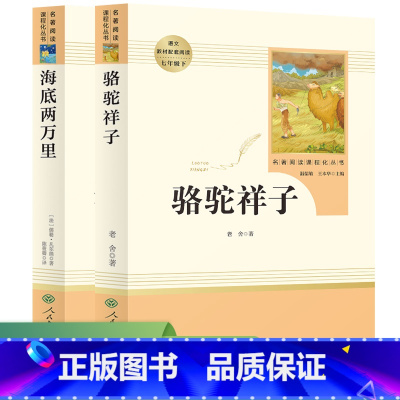 套装[七年级下册]骆驼祥子+海底两万里(共2册) [正版]骆驼祥子 老舍 儒林外史 海底两万里著人教版人民教育出版社原著