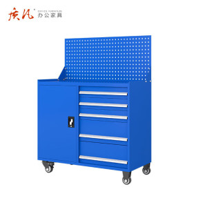 质凡 工厂车间置物柜左五抽工具柜蓝色/ZF-GJG014/1070*515*1330mm