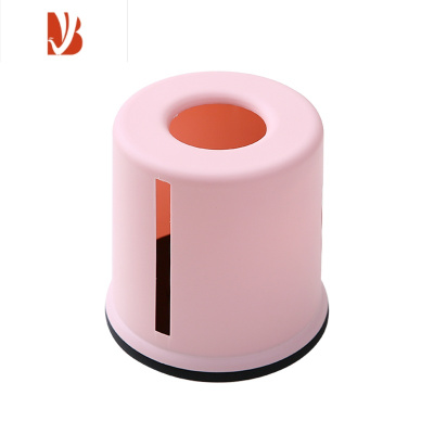 三维工匠创意简约纸巾盒客厅茶几抽纸盒家用桌面餐巾纸盒纸巾收纳盒卷纸盒 圆形粉色