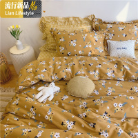 网红款小碎花清新四件套棉棉床上用品宿舍床单三件套儿童被套 三维工匠