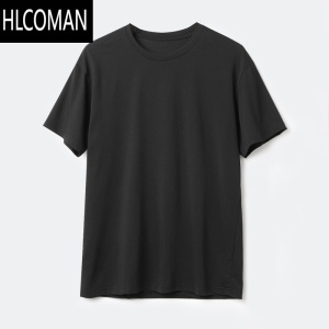 HLCOMAN男士圆领短袖 薄款透气百搭T恤衫 基础款纯色休闲上衣 夏款男装