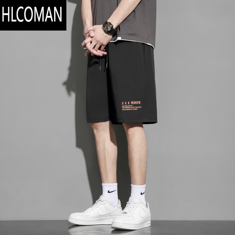 HLCOMAN短裤男夏季潮牌冰丝五分裤子宽松透气休闲大裤衩运动马裤