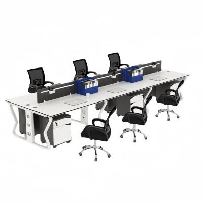 攸形办公桌360*120*75cm含柜椅套