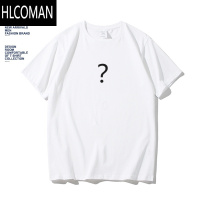HLCOMAN夏季港味潮牌问号T恤男女短袖韩版宽松原宿BF风简约学生半袖潮