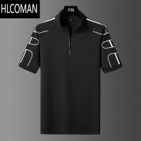 HLCOMAN男士短袖t恤速干上衣翻领专业健身跑步训练衣服半袖运动polo衫潮