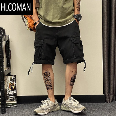 HLCOMAN大码300斤美式复古工装短裤男士夏季潮牌痞帅五分休闲中裤男