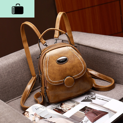 法式2020新款复古休闲皮双肩包原创手工头层牛皮背包女士包包NEWLAKE