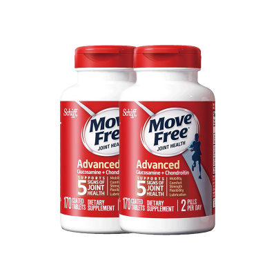 2件装|SchiffMovefree旭福维骨力氨糖软骨素钙片红瓶170粒/瓶