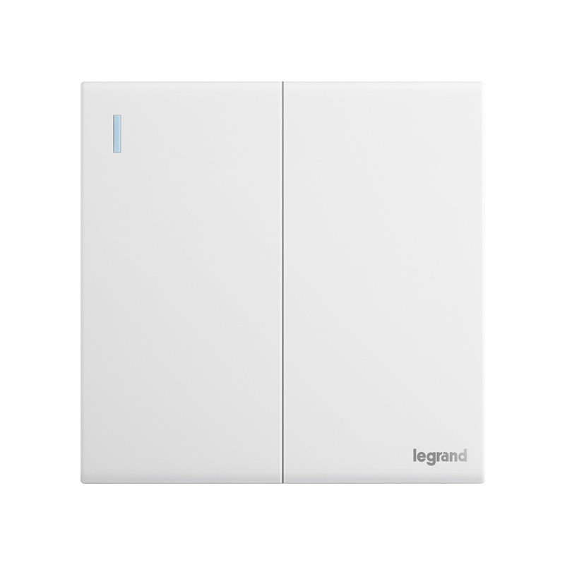 罗格朗/LEGRAND 明装薄款插座 明智Plus系列双开双控 个
