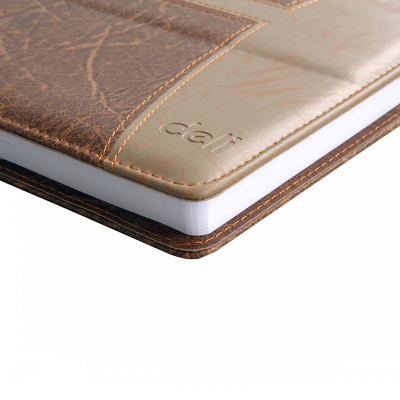 得力(deli)7920笔记本文具PU皮面商务记事本会议手抄记录本皮面记事本18K160页7920-18K