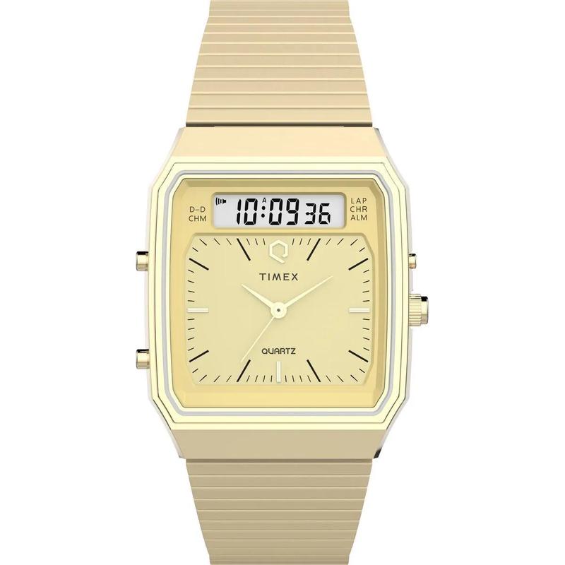 Timex/天美时石英指针数字腕表复古金标黑盘自动储能中性款欧美潮