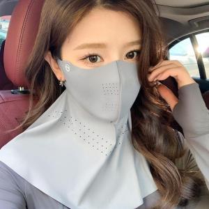 可喝水防晒面罩女夏季遮全脸冰丝口罩护颈一体脸基尼骑行防紫外线
