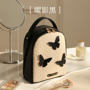 乐活旅行蝴蝶化妆包手提便携化妆品收纳袋出差旅行大容量分区化妆收纳包9195