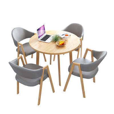 晋舰 洽谈桌简约奶茶店桌椅组合休息区谈判桌北欧风会客接待桌 组合三