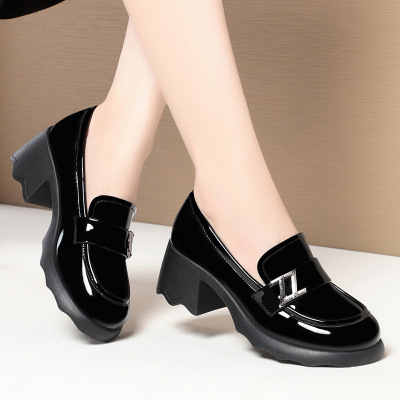 玛丽珍小皮鞋女春秋季新款增高女鞋厚底乐福鞋女松糕软底单鞋