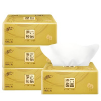 清风抽纸3层100抽*4包*2提可湿水金装AR42GZZ1-1