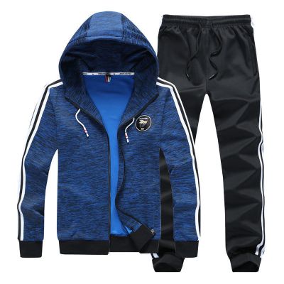 珂卡慕(KEKAMU)潮牌同款休闲运动套装男春秋2020春秋新款青年连帽卫衣套装韩版潮流运动服