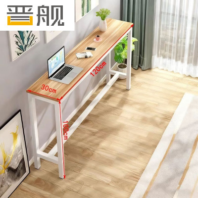 晋舰家用吧台奶茶店高脚桌靠墙商用长条桌酒吧台桌椅组合120*30*100单桌