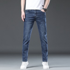金盾(KIN DON)秋冬款厚款牛仔裤男直筒修身裤冬天纯棉男裤新款休闲裤潮流男士长裤子