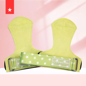 劳拉之星 0793 牛皮护掌硬拉助力带女引体向上健身手套单杠防滑护腕