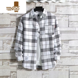 YANXU夏季防晒衣外套港风长袖格子衬衫男薄款ins网红很仙的痞帅衬衣潮