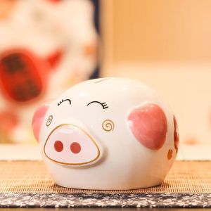 维诺亚十二生肖陶瓷存钱罐可爱高颜值储蓄罐送孩子礼物只进不出