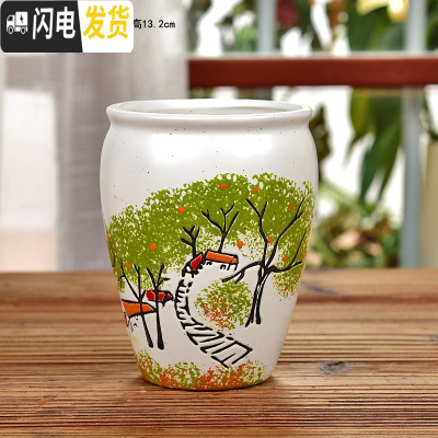 三维工匠多肉花盆大号老桩高盆大口径老庄植物创意简约陶罐粗陶陶瓷小花盆 G462 中等花盆容器