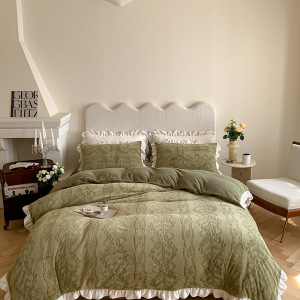 法式高端牛奶绒四件套珊瑚绒冬季保暖被套加厚柔软珊瑚绒床上用品