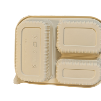 鑫扬赢 可降解三格餐盒高透盖版 1100ml 200套/件