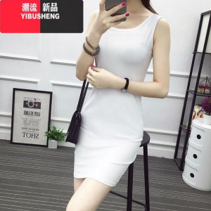 YIBUSHENG黑色打底连衣裙女性感短款包臀内搭显瘦外穿无袖吊带背心裙短裙