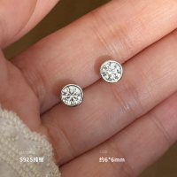 925纯银高碳钻泡泡耳钉女耳环耳饰ins风创意气质高级感新 BCE9220送女朋友老婆情人节七夕生日礼物