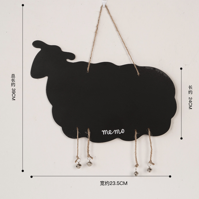 墙上装饰品 双面挂式留言板墙面装饰 墙饰壁饰挂饰 深黑小绵羊黑板