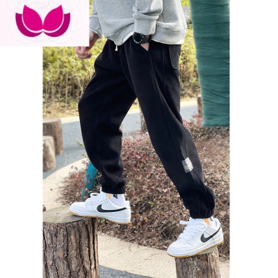 七斓裤子男春款潮流休闲裤男宽松百搭款雪尼尔九分裤运动裤男束脚