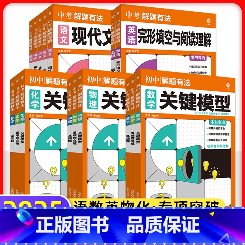 2本:语文[名著+现代文] [正版]2025中考必刷题专项解题有法数学物理化学语文英语关键模型重难题训练初二三复习七八九