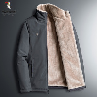 啄木鸟大码羊羔绒棉袄中年男棉衣加绒加厚冬装保暖外套中老年装