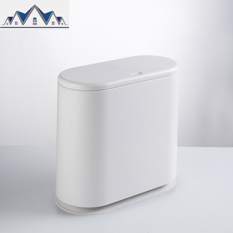 北欧按压式垃圾桶家用创意客厅卧室厨房卫生间带盖手按弹盖垃圾筒 三维工匠