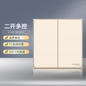 施耐德电气开关插座 皓呈珍珠金 电源插座86型面板 家用墙壁式 五孔一开弱电插座