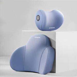 森源龍 汽车腰托靠垫腰垫腰枕车载靠背垫护腰车用头枕腰靠套装记忆棉可爱 个 升级-四季-款记忆棉-【头枕+腰靠】-紫蓝色