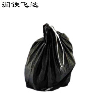 润铁飞达 黑色加厚穿绳垃圾袋 580mm×900mm 1000个 袋