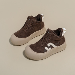 加绒高帮雪地靴女冬季新款学生ins韩版保暖休闲鞋棉鞋