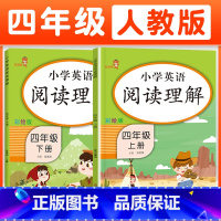 [3本上册]阅读理解+同步字帖+同步练习 小学四年级 [正版]2025新版小学英语阅读理解专项训练书四年级上下册彩绘版