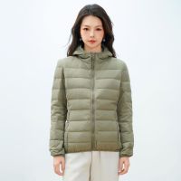 女式90绒女装连帽带帽无缝压胶羽绒服短款大码外套_36