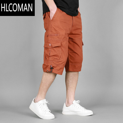 HLCOMAN工装短裤男夏季薄款耐磨五分裤加肥加大码多袋沙滩裤直筒中裤