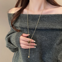 设计感虎眼石秋冬长款毛衣链2024新款气质轻奢高级感项链女款配饰送女朋友老婆情人节七夕生日礼物