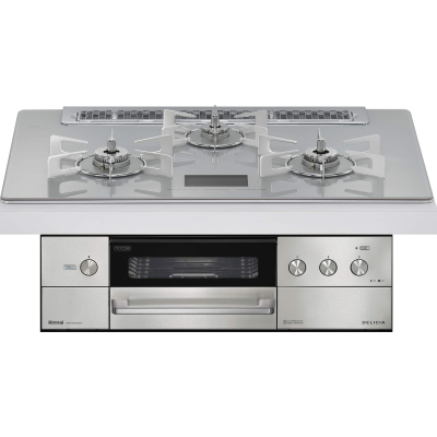 日本原装进口RINNAI/林内燃气灶电源款嵌入式烤箱灶DELICIA亮白色RHS71W31E14VCASTW 天然气