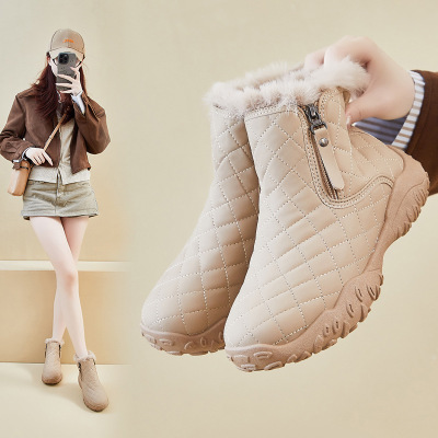 加绒高帮雪地靴女冬季新款学生ins韩版保暖休闲鞋棉鞋